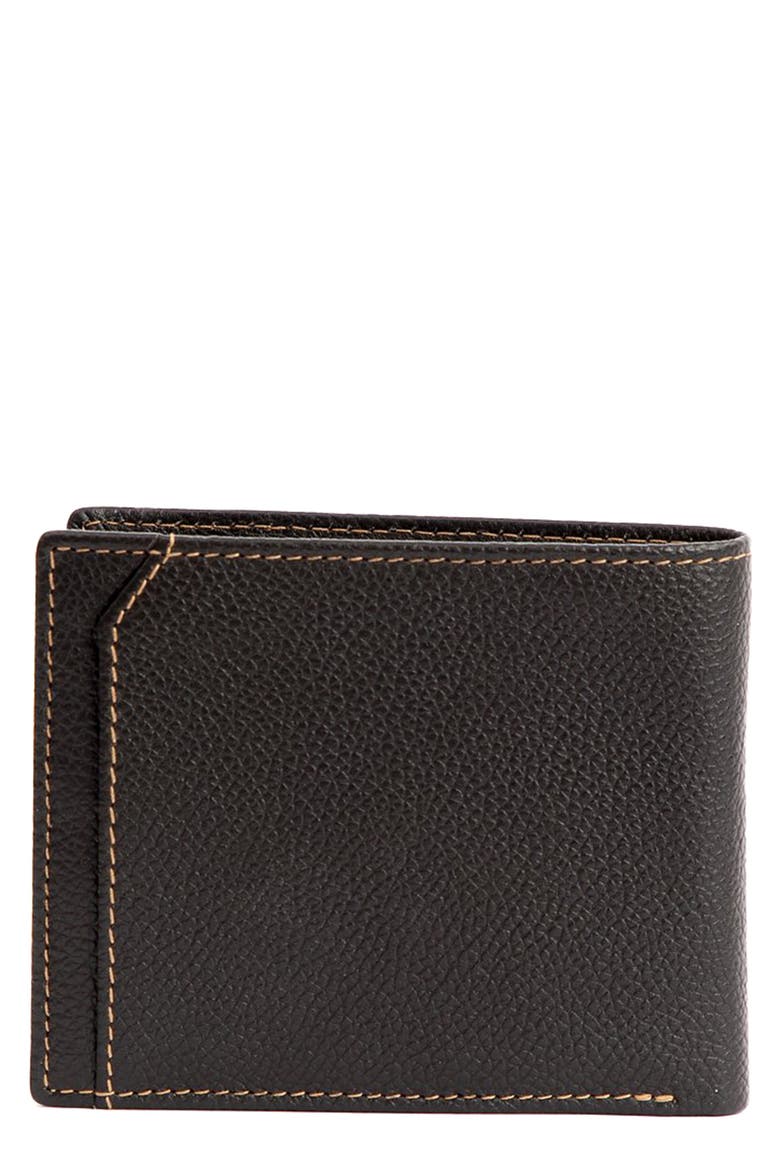 Leo Billfold Leather Wallet, Alternate, color, BLACK