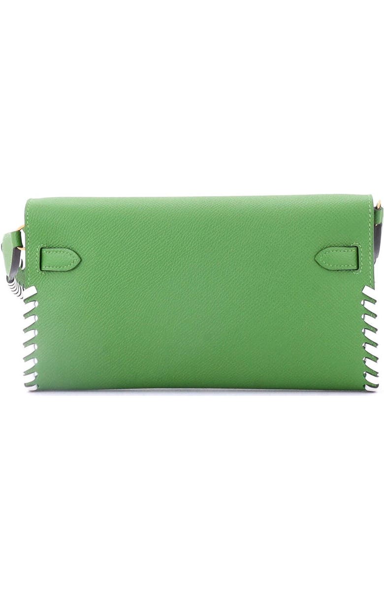 Pre-Owned Hermes Kelly To Go Wallet Tressage Epsom, Alternate, color, Vert Yucca