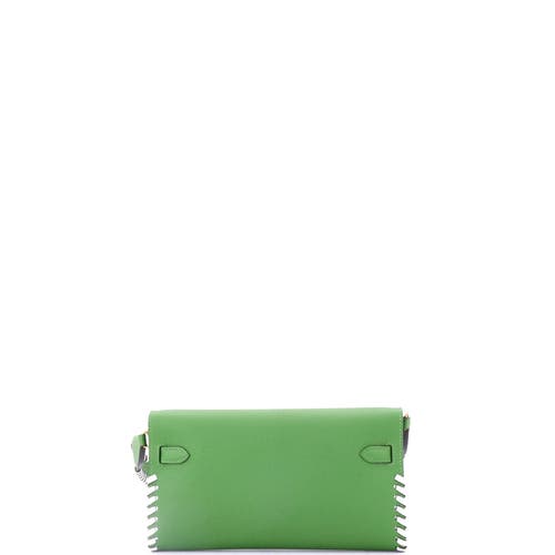 Pre-owned Hermes Hermes Kelly To Go Wallet Tressage Epsom In Brown