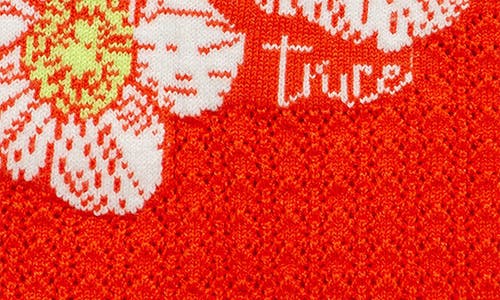 Truce Kids' Jacquard Pointelle Sweater Tank Top In Orange