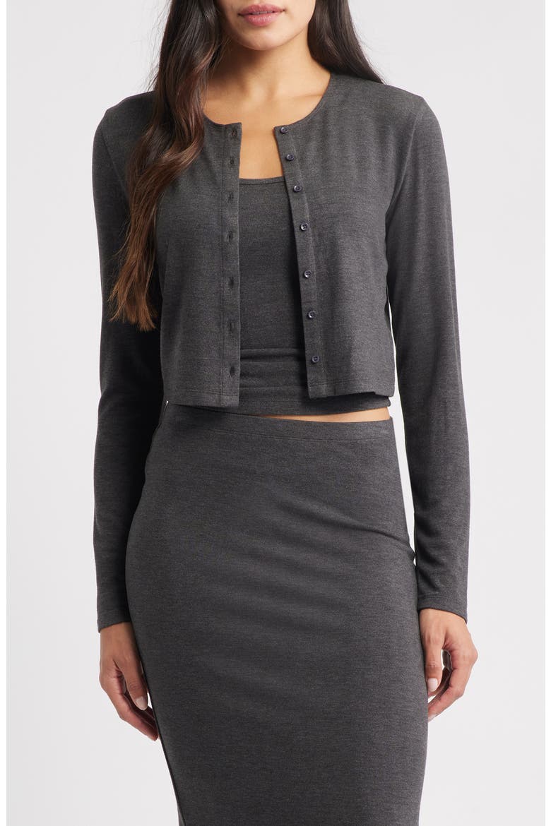 Eloise Crop Cardigan, Main, color, CHARCOAL