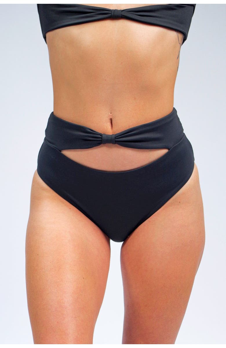 Mary Mercedes Ty Cutout Bikini Bottom, Main, color, Charcoal Grey