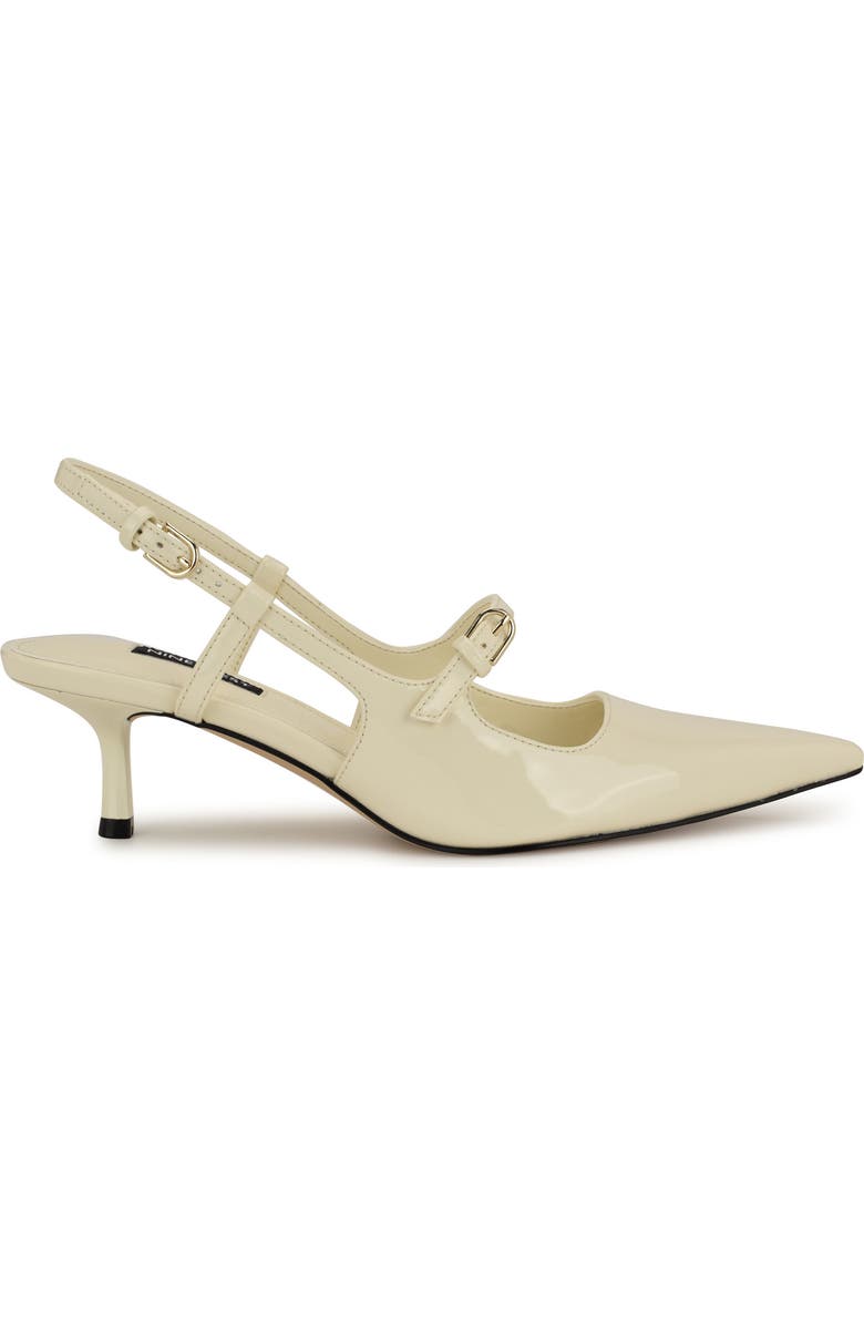 Nine West Amayo Slingback Pointed Toe Kitten Heel Pump, Alternate, color, Ivory