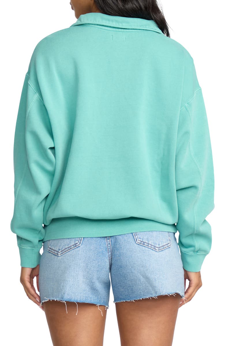 Billabong Half Zip Cotton Blend Fleece Pullover, Alternate, color, Blue Bird