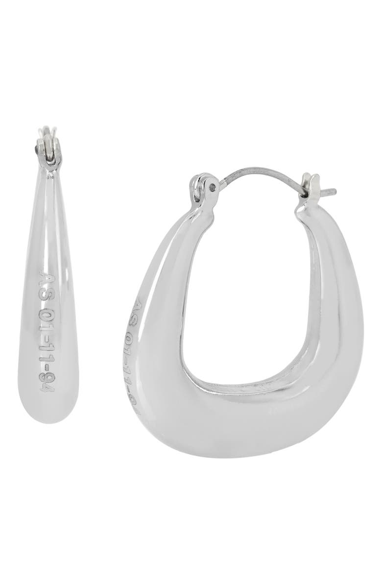 AllSaints Logo Hoop Earrings, Alternate, color, 