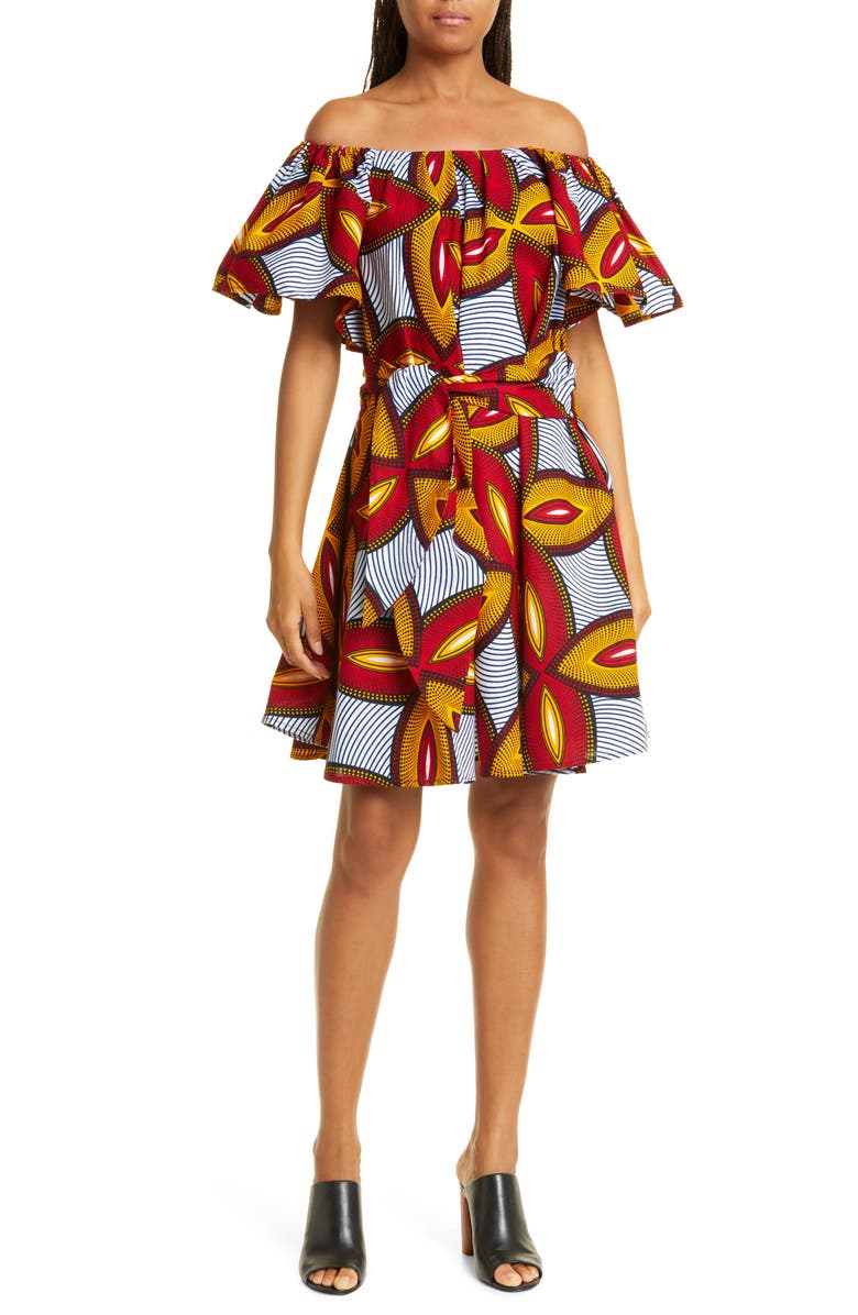 The Oula Company Off the Shoulder Cotton Dress, Main, color, 