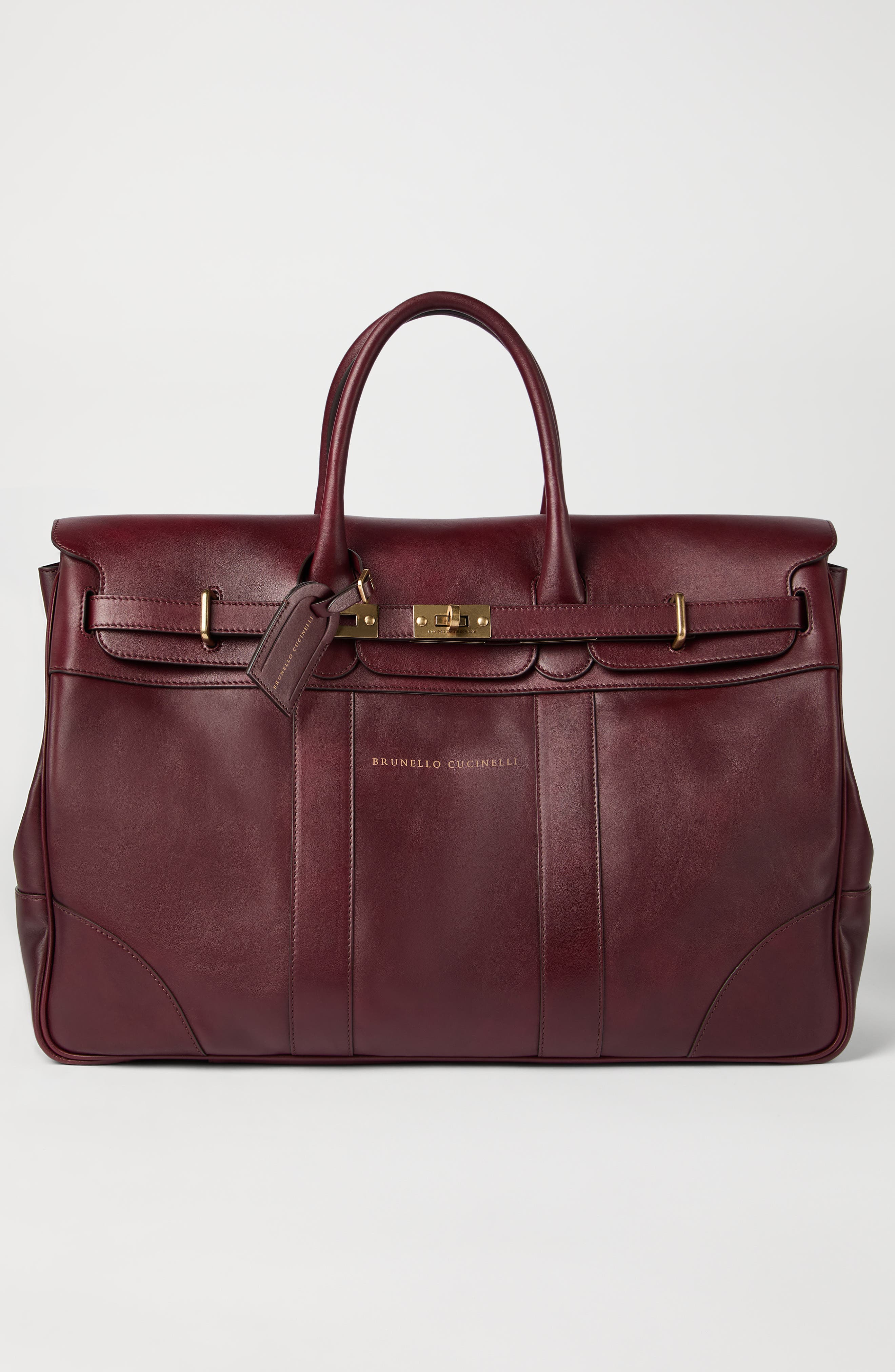 Brunello Cucinelli Calfskin bag, Alternate, color, Burgundy