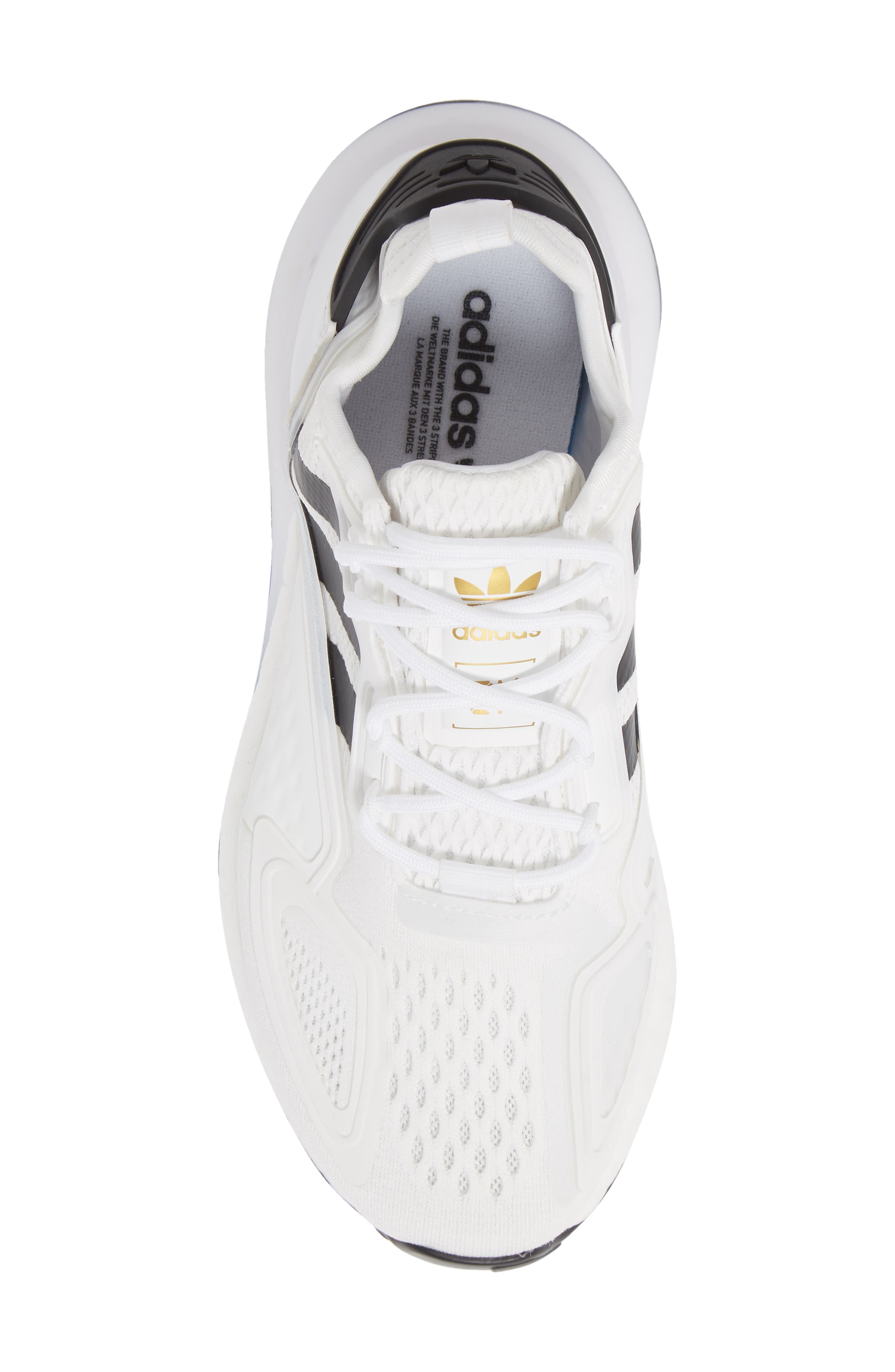adidas ZX 2K Boost Sneaker, Alternate, color, White/ Core Black/ Gold