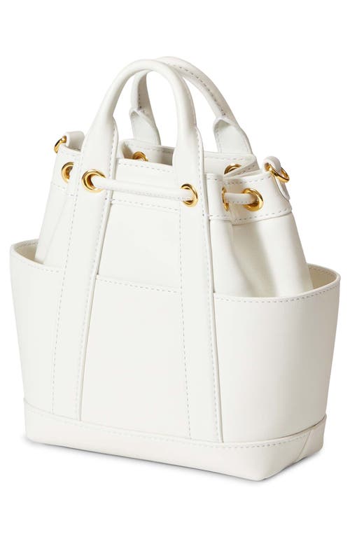 Veronica Beard Mini Goody Leather Bucket Bag In Off White
