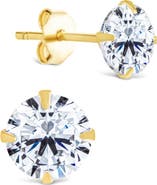 Sterling Forever Round Cut Cubic Zirconia Stud Earrings