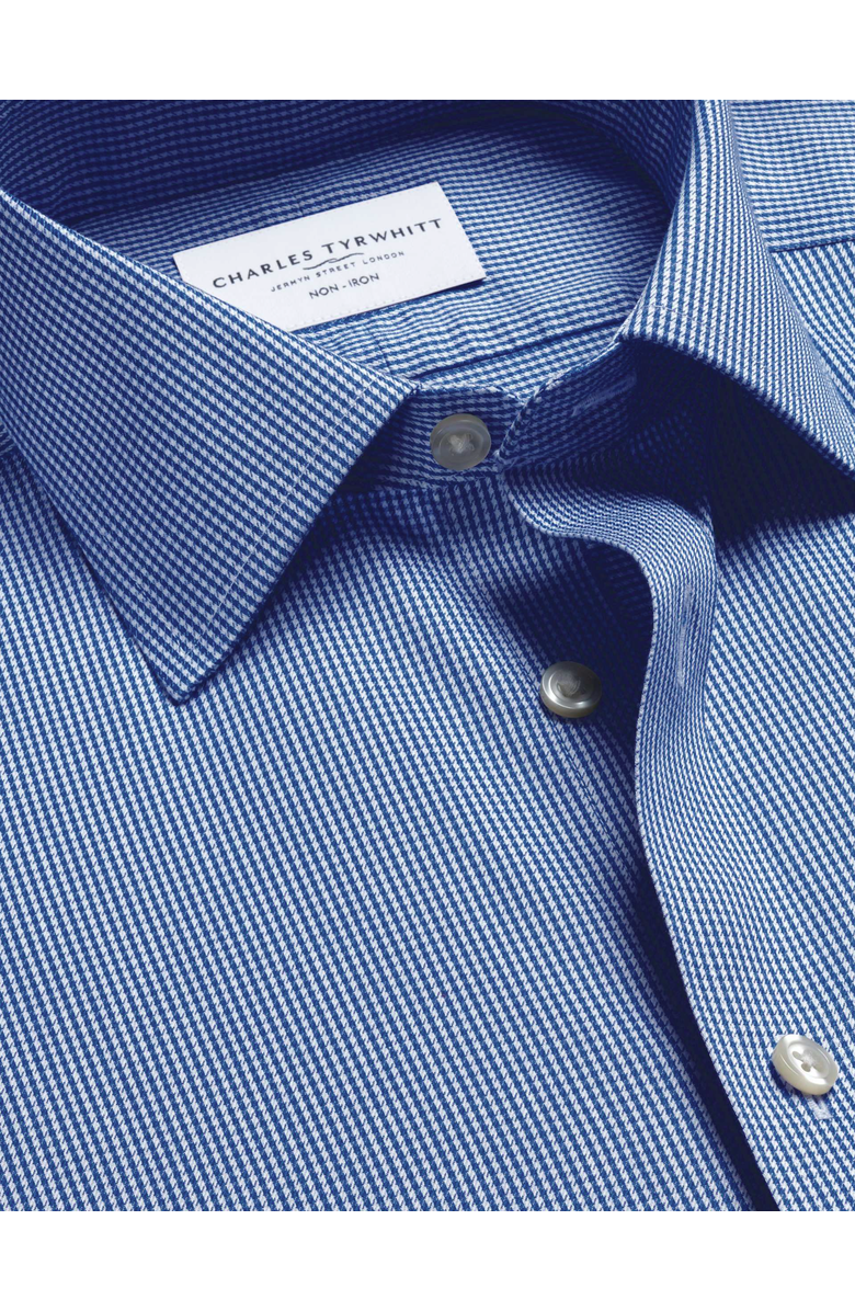 Charles Tyrwhitt Non-Iron Puppytooth Shirt, Alternate, color, Royal Blue