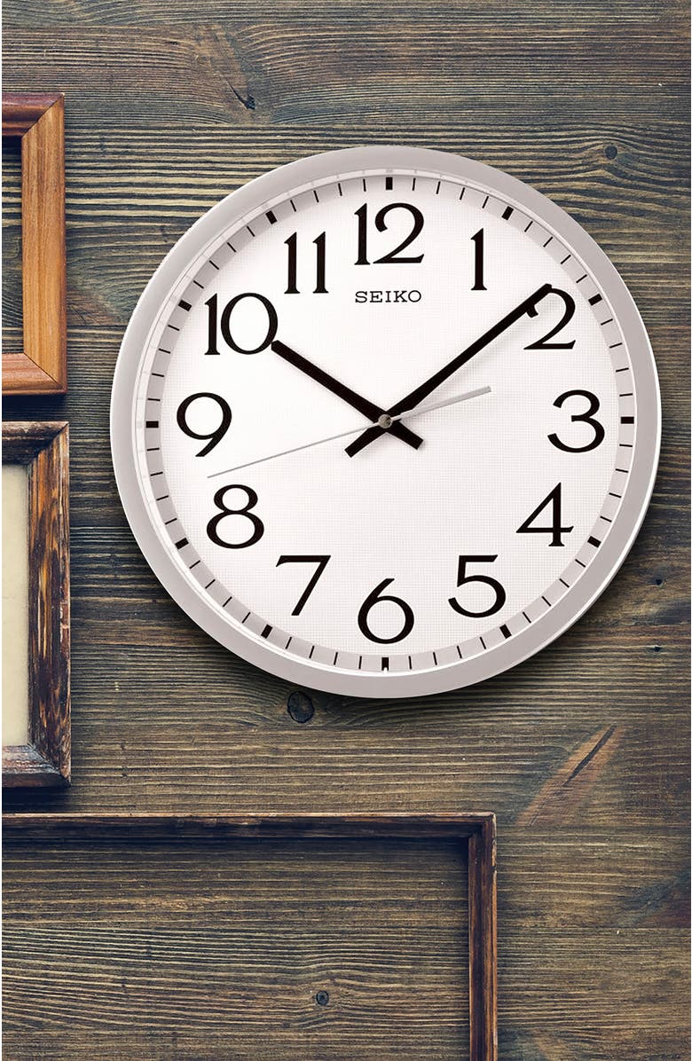 Seiko Easy Read Wall Clock, Alternate, color, Silver
