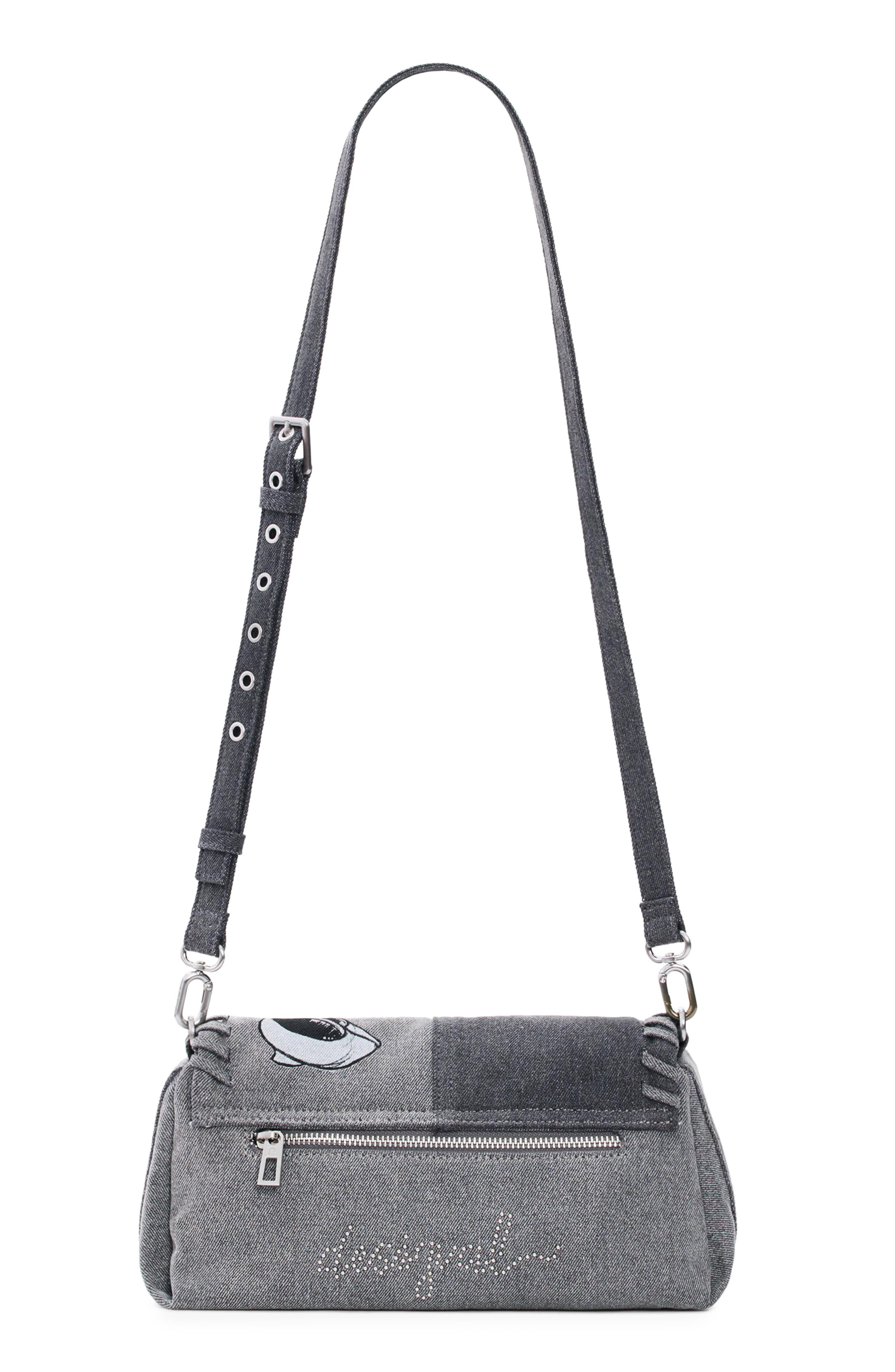 Desigual Mickey & Minnie Denim Crossbody Bag, Alternate, color, 