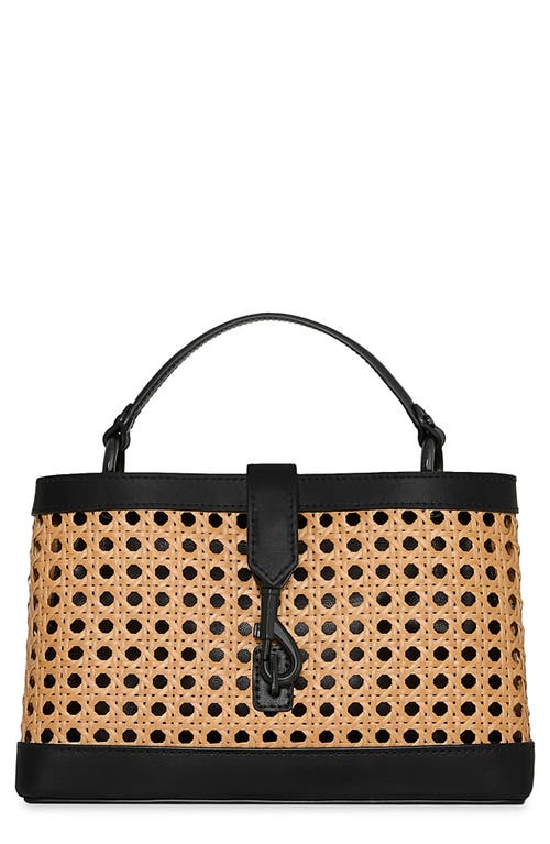 Rebecca Minkoff Megan Top Handle Tote With Caning In Natural/black
