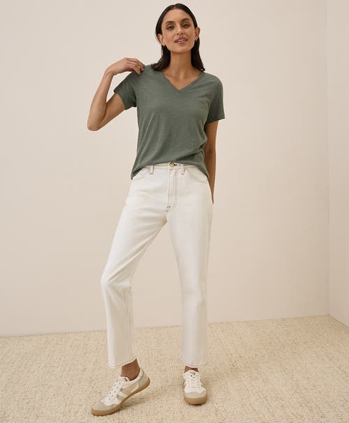 Pact Organic Cotton Featherweight Slub V-neck Tee In Castor Grey