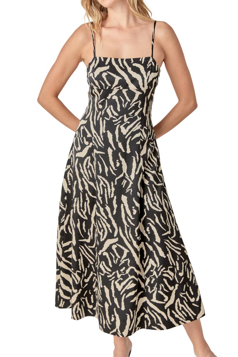 Animal Print A-Line Midi Dress, Alternate, color, ANIMAL PRINT