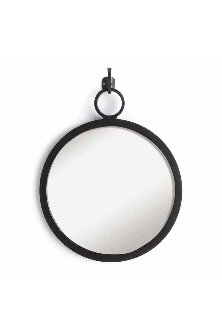 Eliana Black Framed Round Decorative Wall Mirror, Main, color, Black