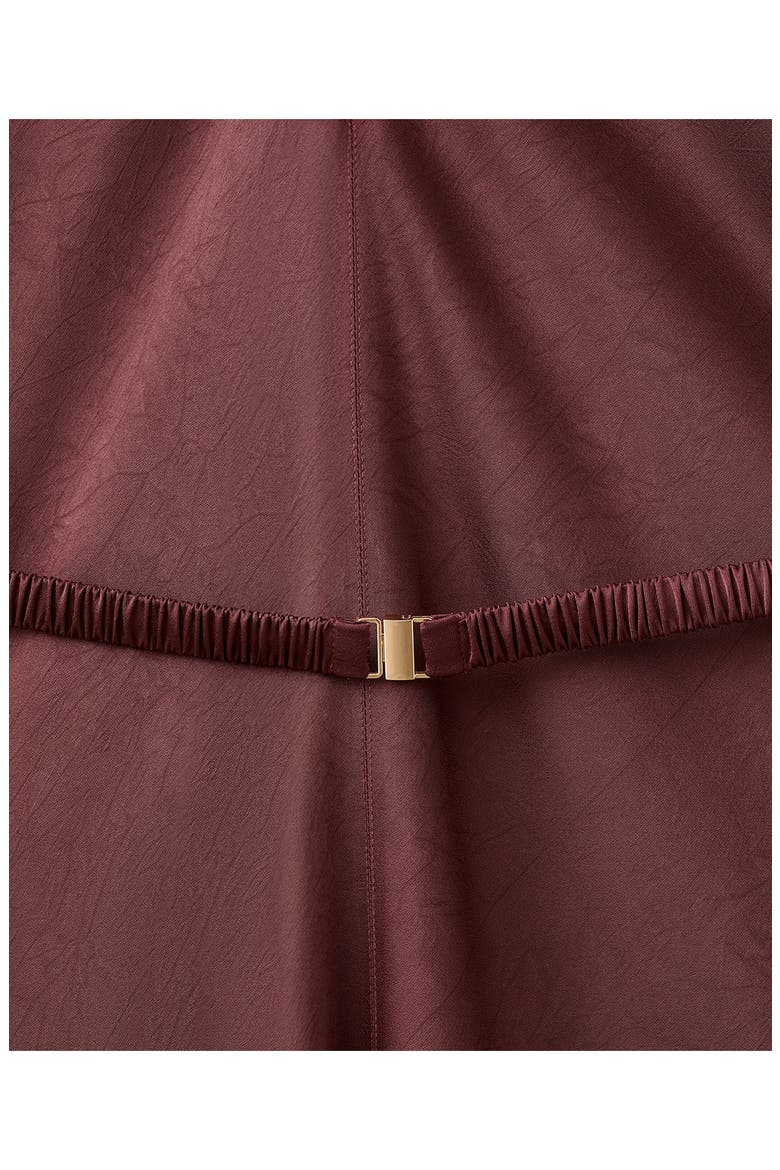 Long Sleeve Satin Midi Dress, Alternate, color, MAROON