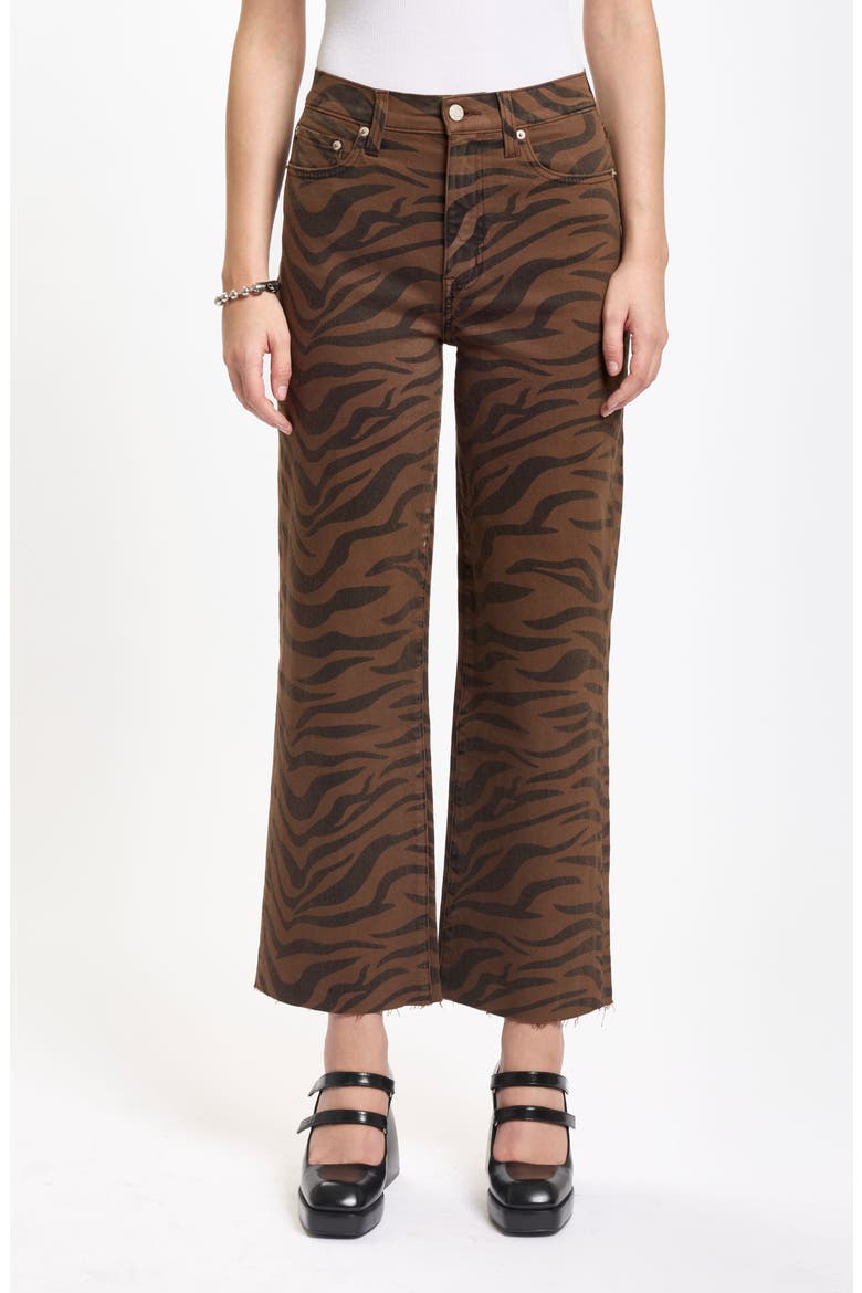 Pleaser Zebra Stripe Crop Wide Leg Pants, Main, color, DESERT ZEBRA