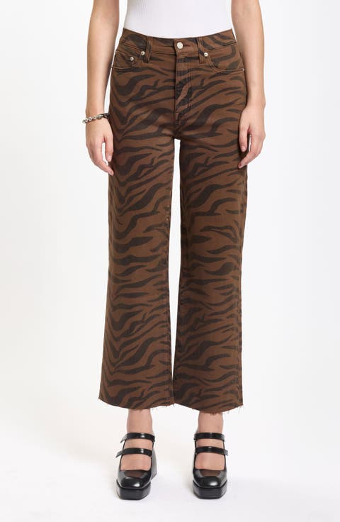 Pleaser Zebra Stripe Crop Wide Leg Pants