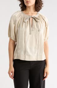 DKNY Contrast Stitch Top