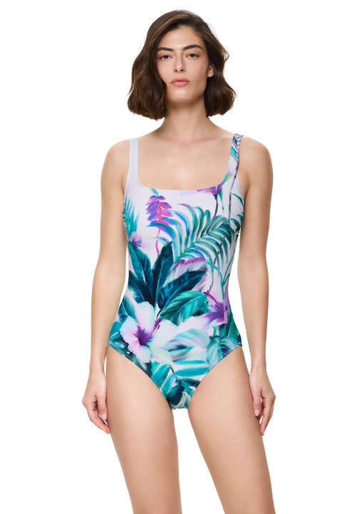 Paradise Beauty Square Neck One Piece Swimsuit