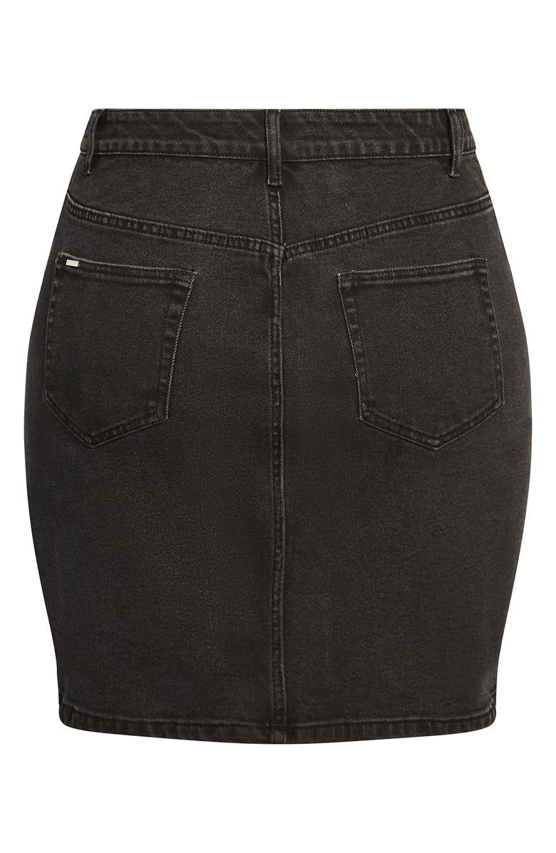City Chic High Waist Denim Skirt, Alternate, color, 