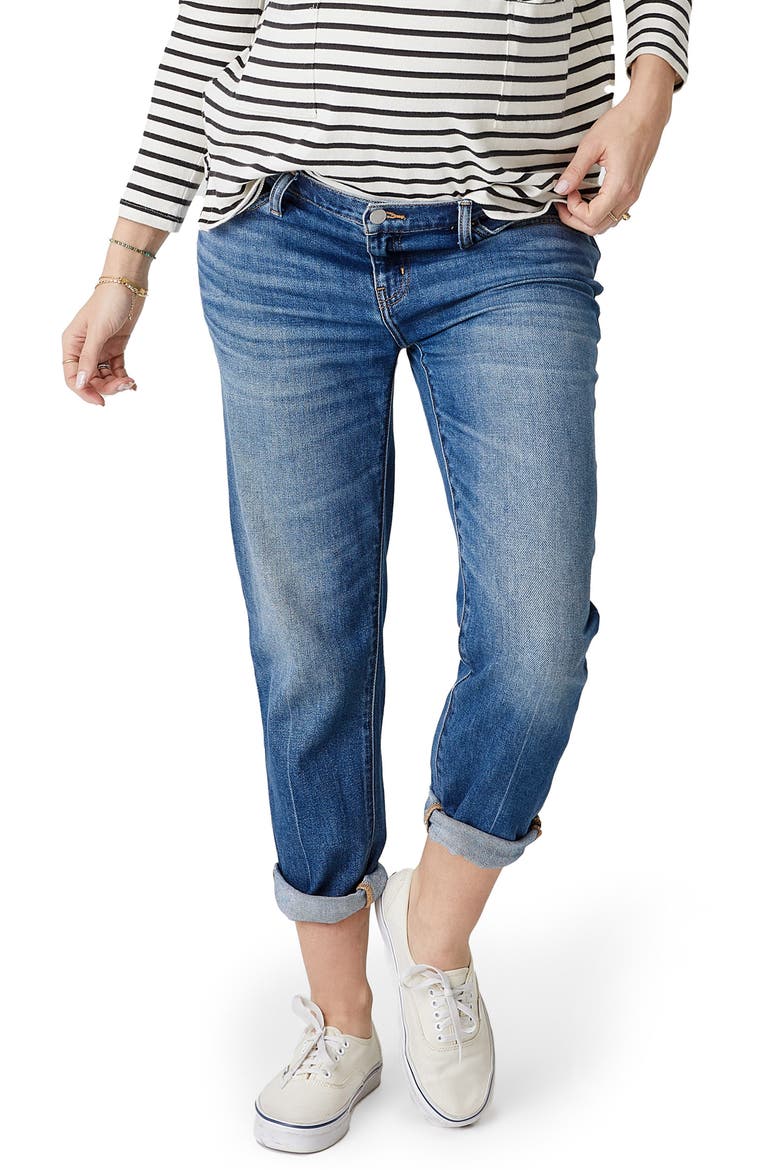The Under the Bump Boyfriend Maternity Jeans, Main, color, INDIGO