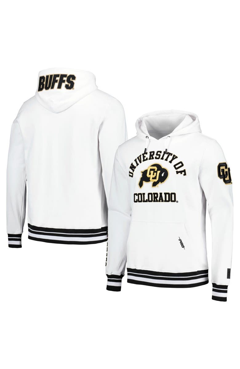 PRO STANDARD Men's Pro Standard White Colorado Buffaloes Classic Stacked Logo Pullover Hoodie, Alternate, color, 