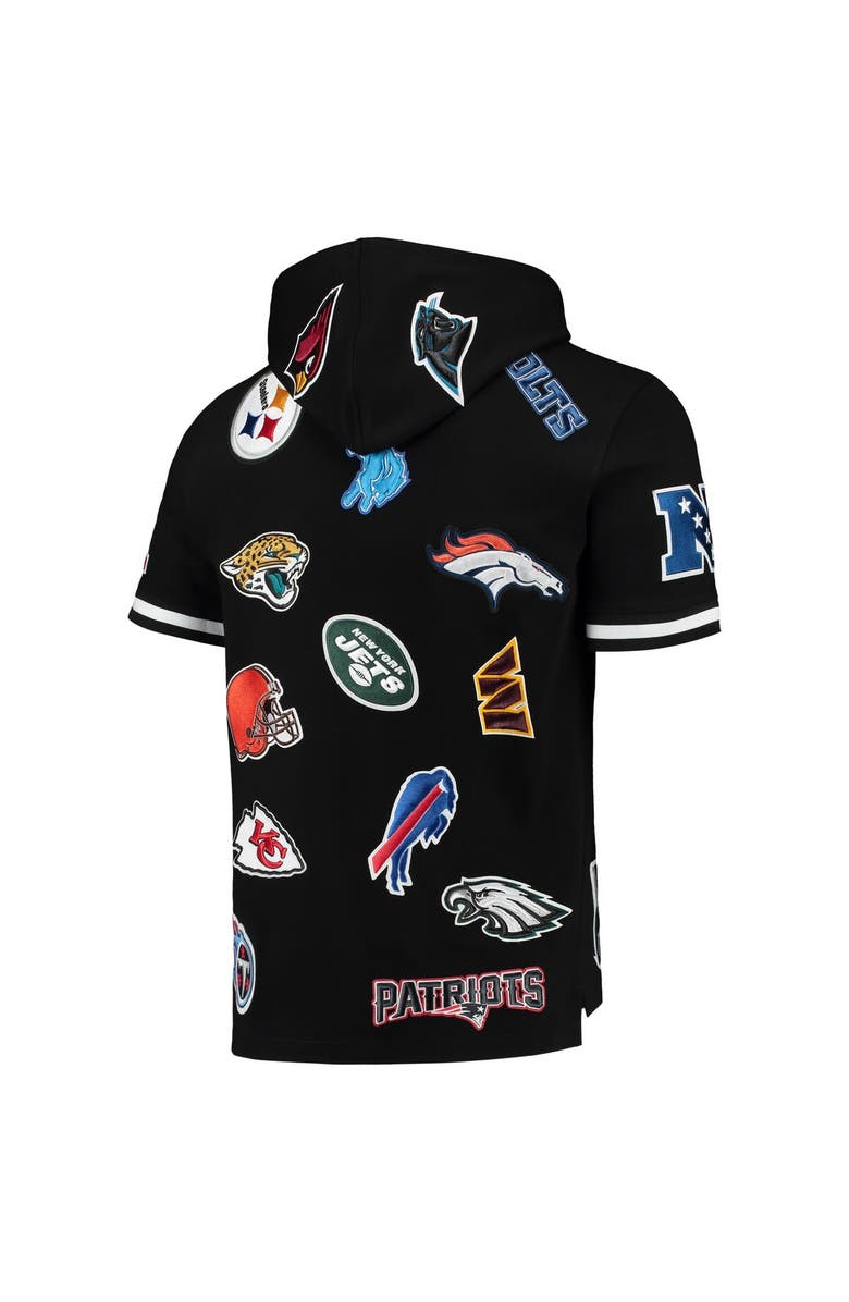 PRO STANDARD Men's Pro Standard Black NFL League Wordmark Short Sleeve Pullover Hoodie, Alternate, color, 