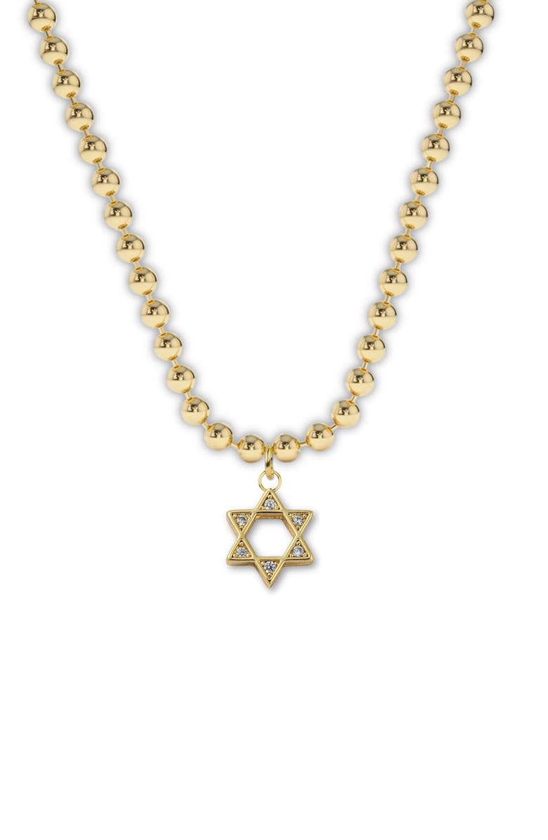 Little Miss Zoe Star Of David Charm Necklace, Alternate, color, Gold