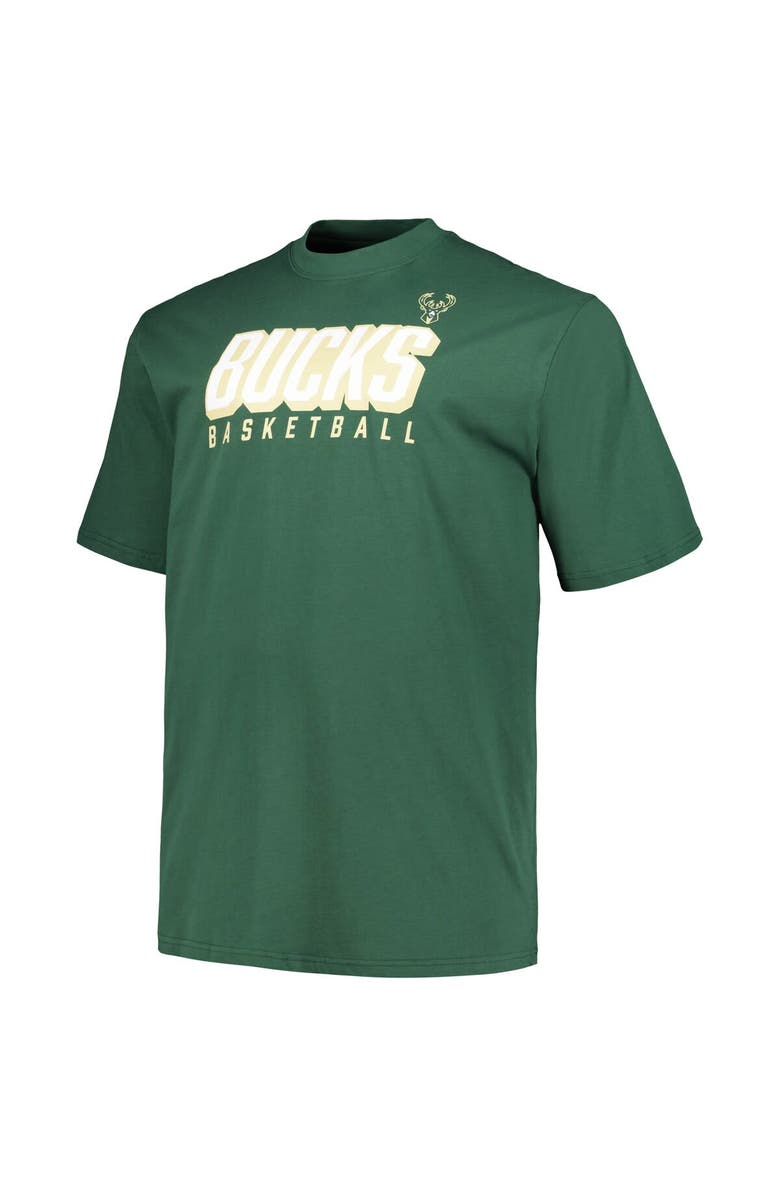 FANATICS Men's Fanatics Branded Hunter Green/Black Milwaukee Bucks Big & Tall Short Sleeve & Long Sleeve T-Shirt Set, Alternate, color, 