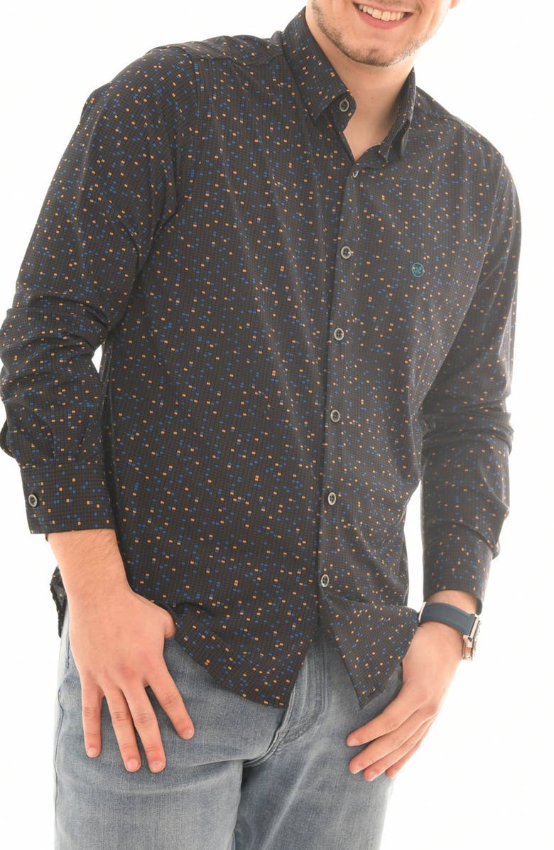 PINO BY PINOPORTE Modern Byte Mini Check Print Shirt, Main, color, 