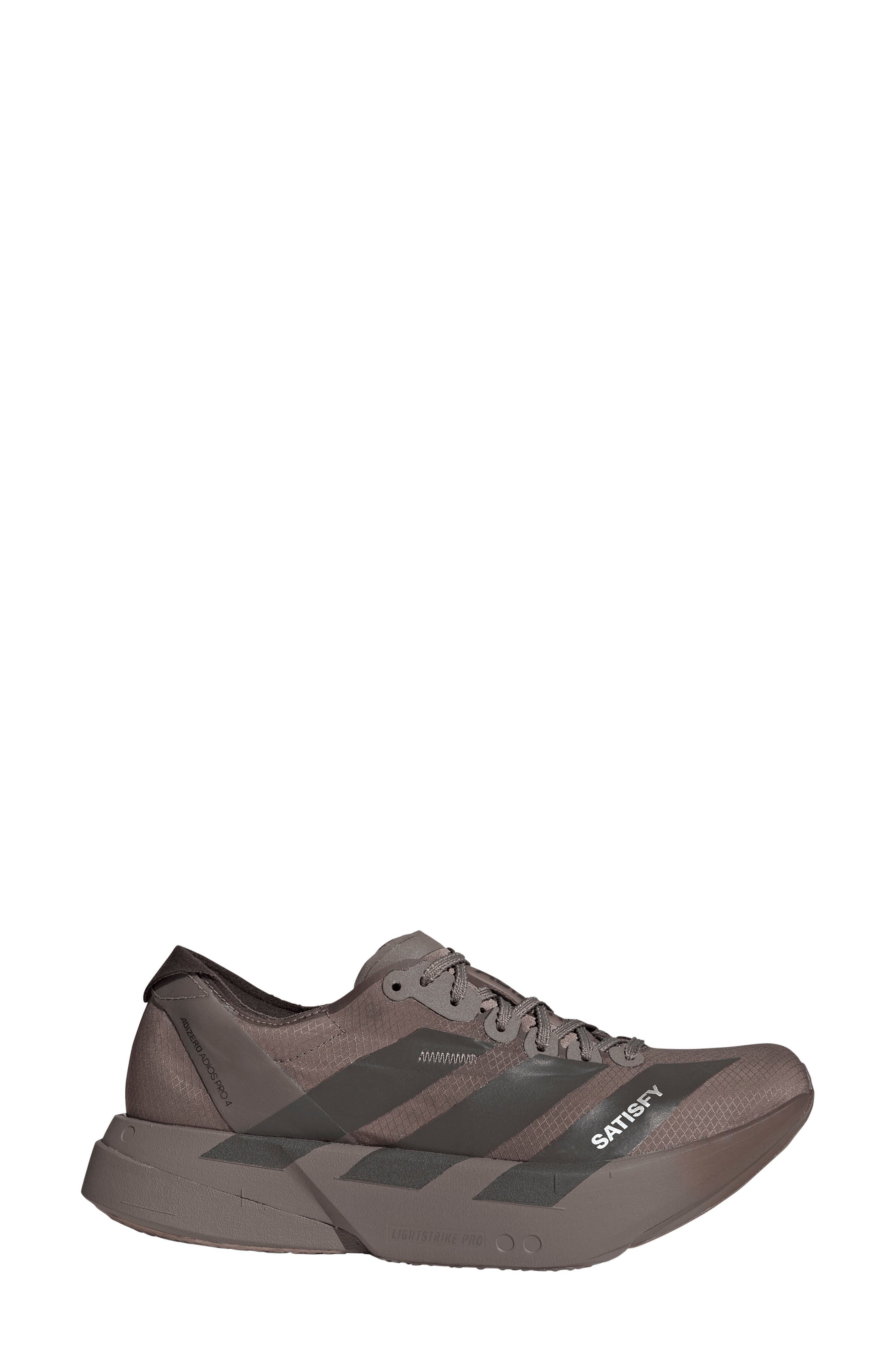 Adizero Adios Pro 4 Racing Shoe, Alternate, color, TECH EARTH