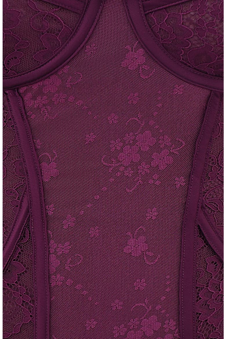Straples Lace Corset Top, Alternate, color, BLACK CHERRY
