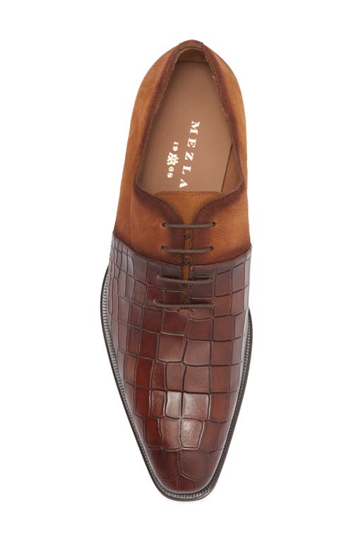 Mezlan Mixed Finish Oxford In Cognac/sport