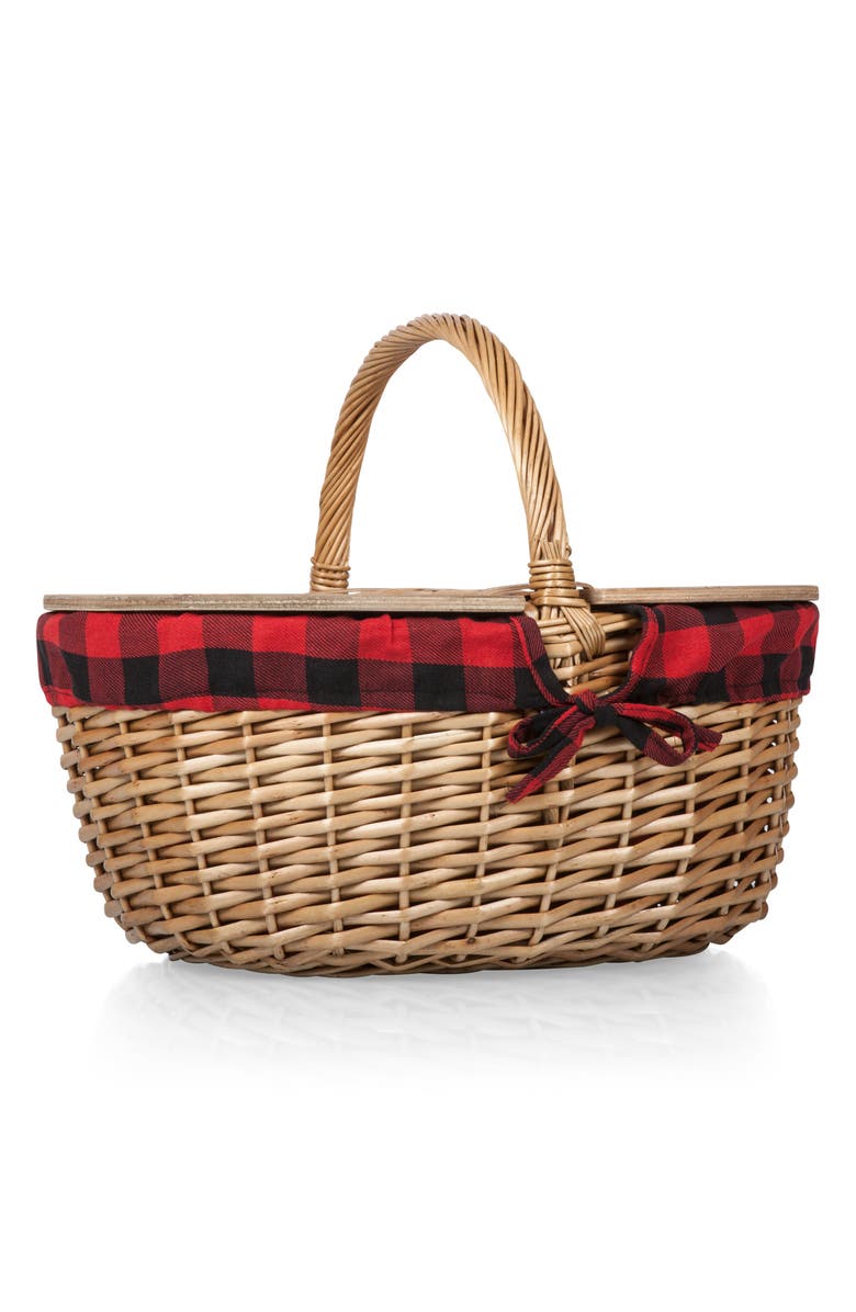 Picnic Time Country Picnic Basket, Alternate, color, Red