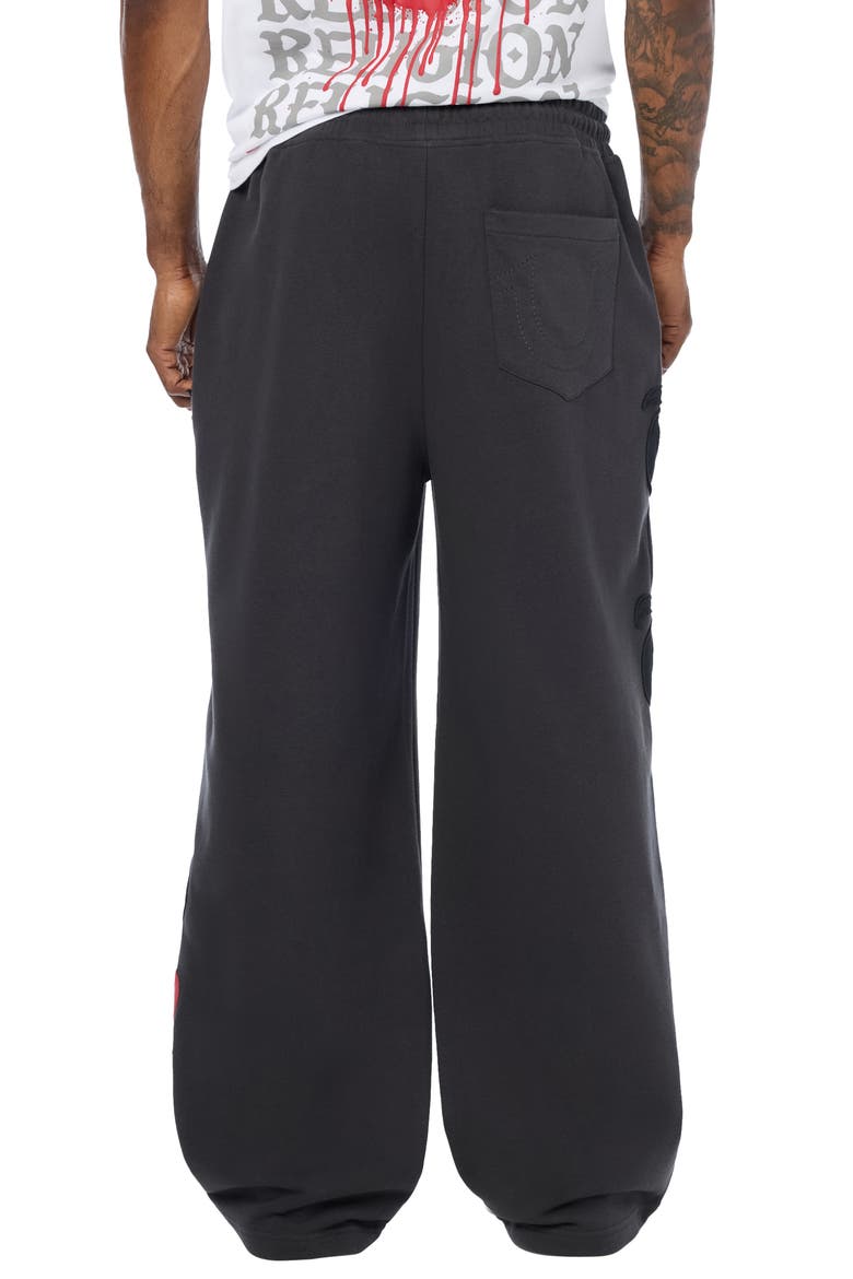 Tossed Logo Wide Leg Sweatpants, Alternate, color, PHANTOM