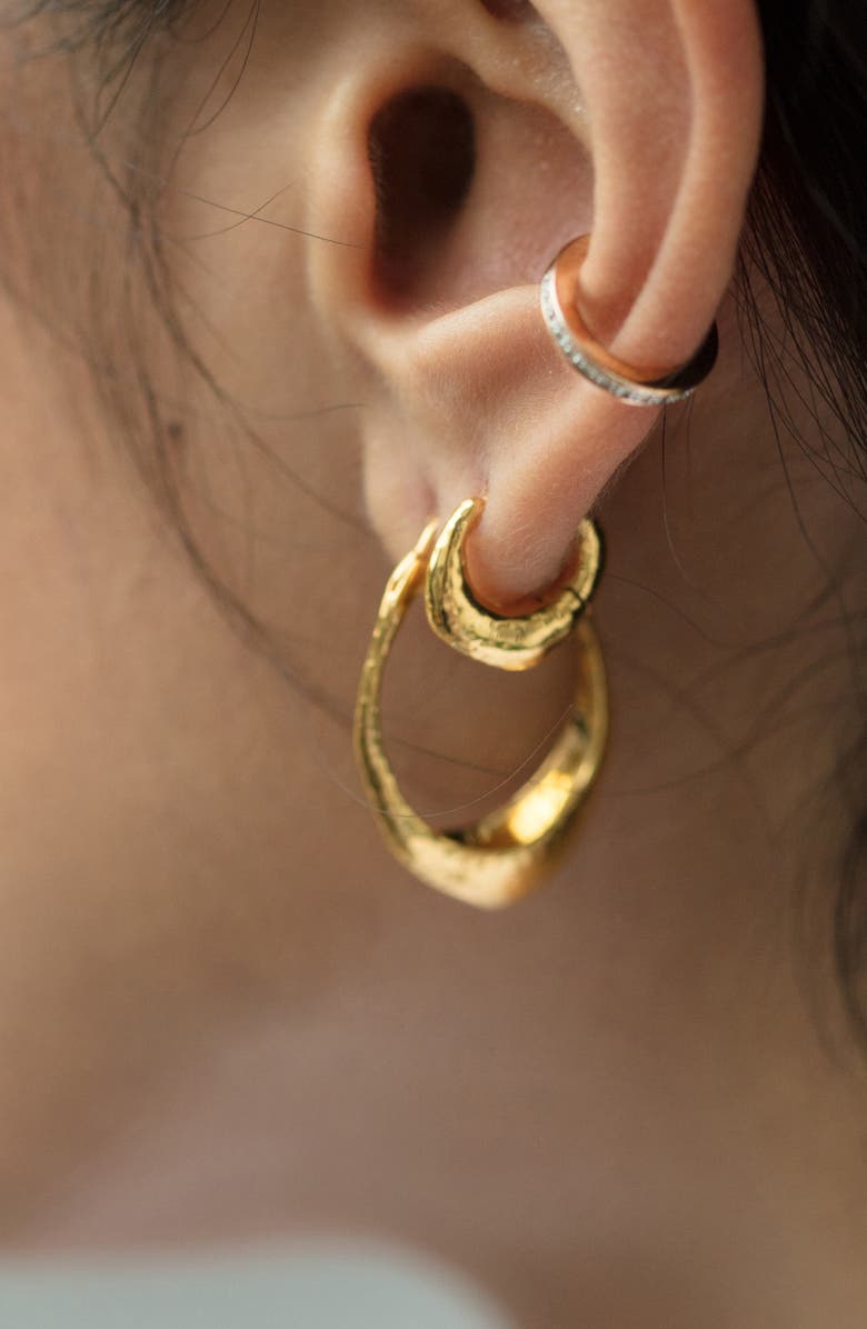 Monica Vinader Deia Hoop Earrings, Alternate, color, 18Ct Gold Vermeil On Sterling