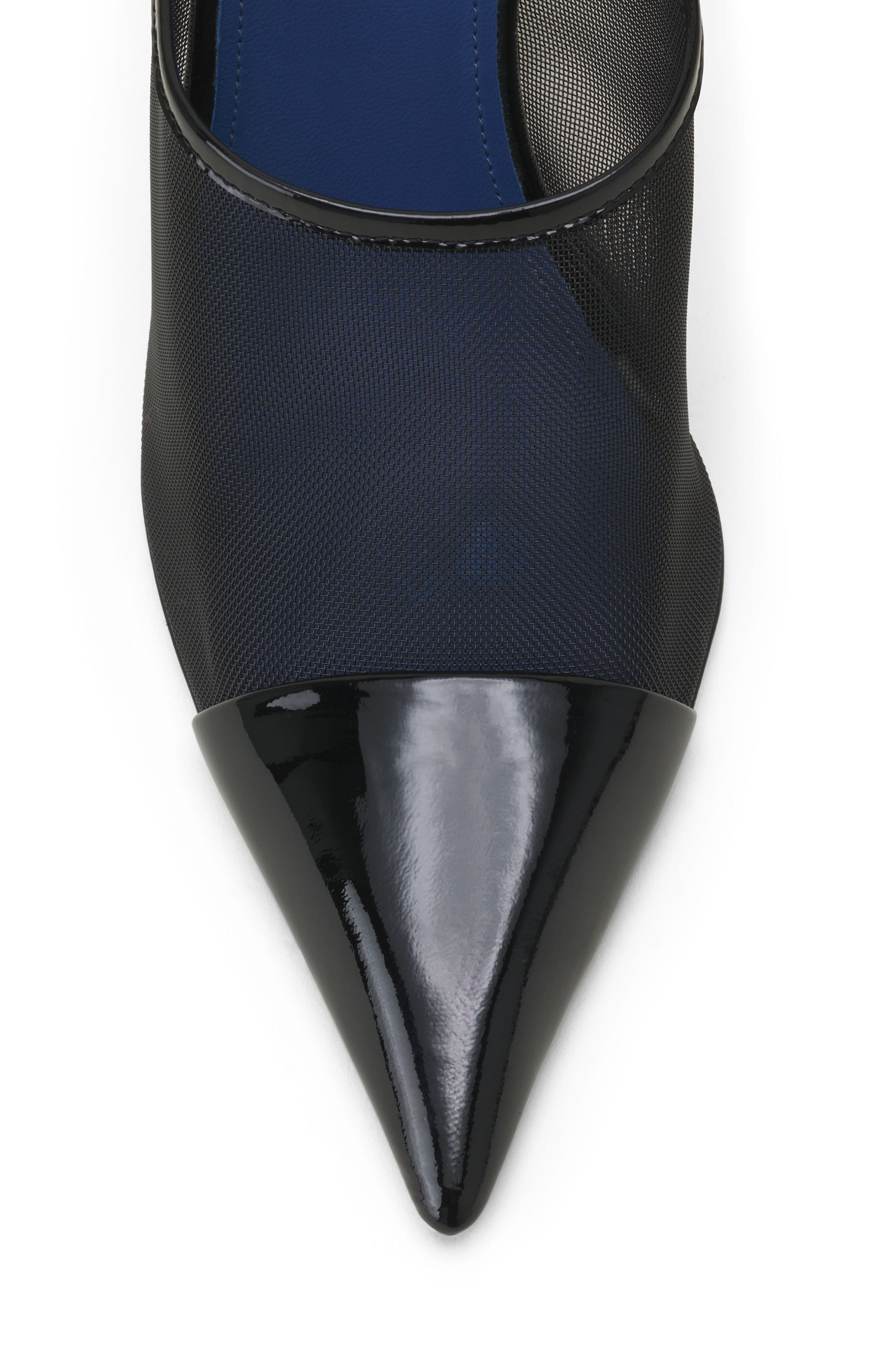 Lanvin Nocturne Mule In Mesh And Patent Leather, Alternate, color, Black