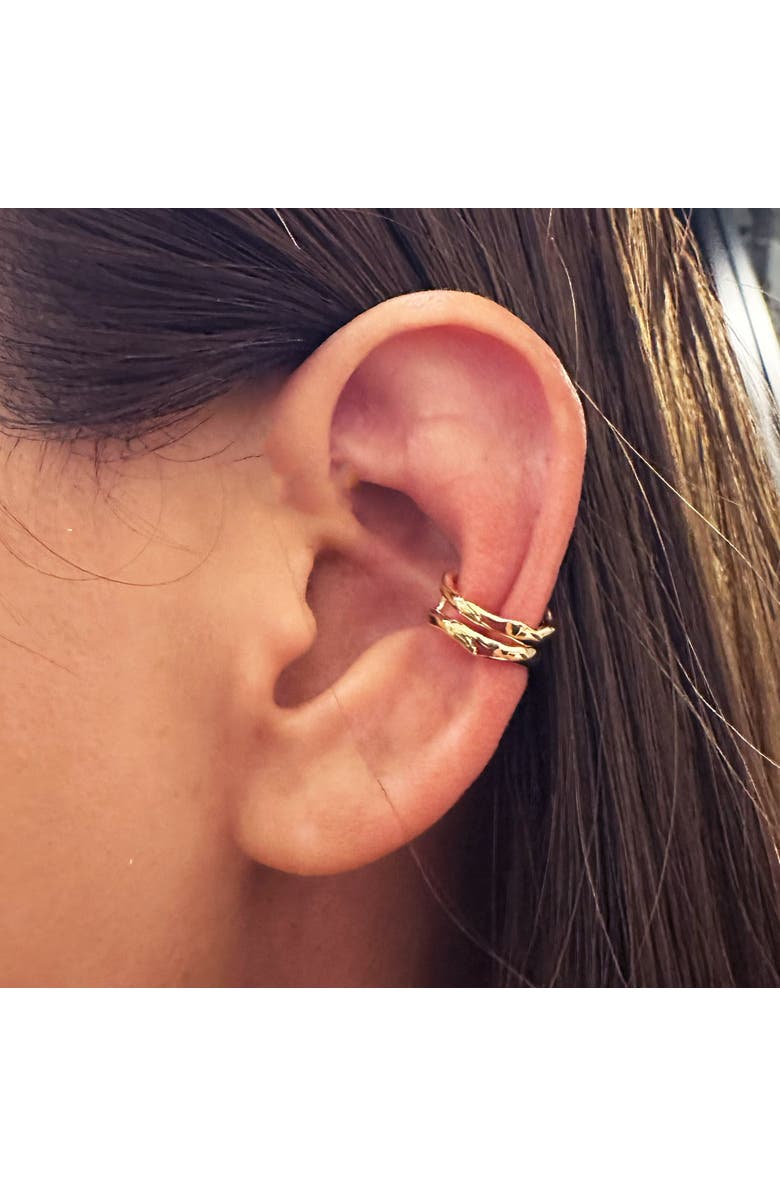 Outofoffice Gold Ear Cuff Textured, Alternate, color,
