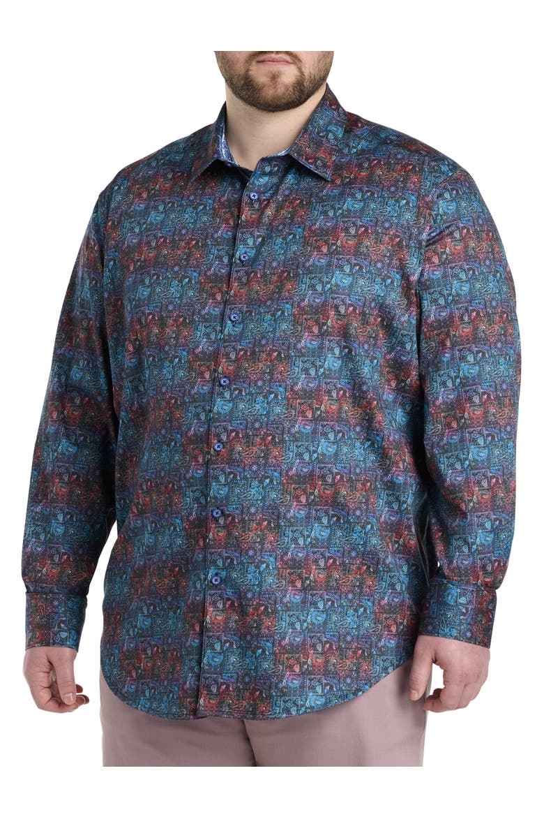 Big & Tall Bandana Sport Shirt, Alternate, color, MULTI