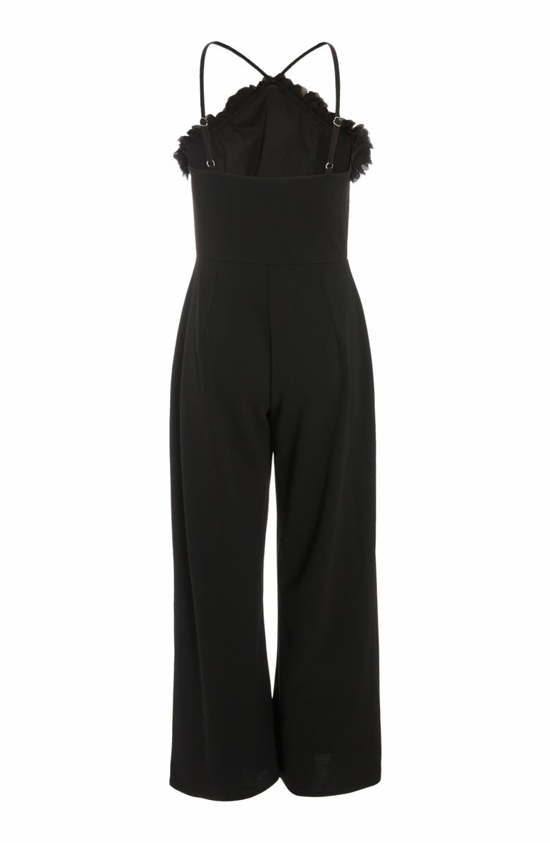 QUIZ Scuba Crepe Halter Palazzo Jumpsuit, Alternate, color, 