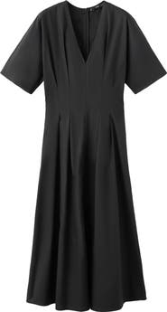 MANGO Pleated Flare Midi Dress