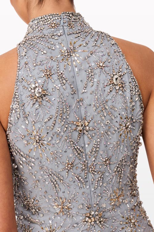 Jenny Packham Starry Night Embellished Mini Dress In Metallic