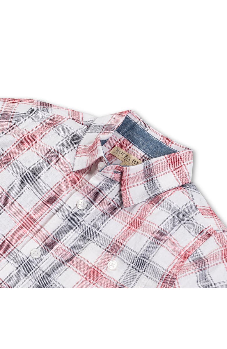 Hope & Henry Baby Boys' LInen Short Sleeve Shirt with Side Vent, Infant, Alternate, color, 