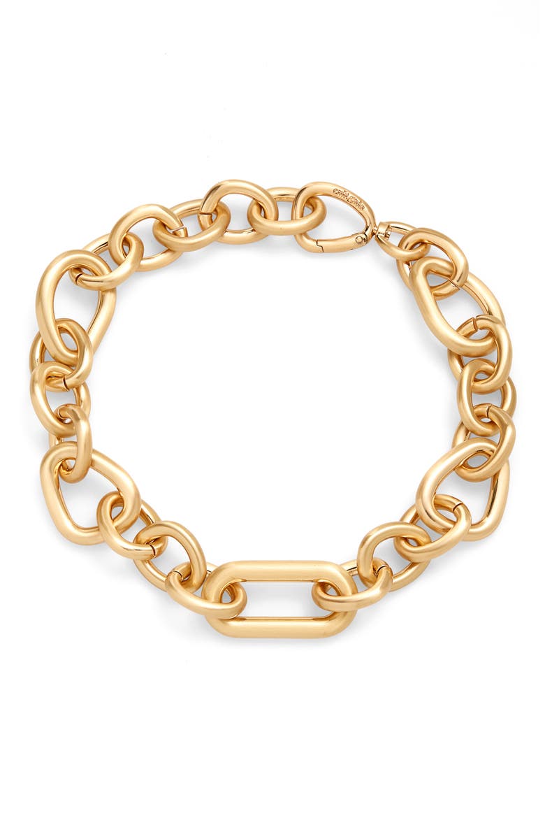 Reyes Chain Necklace, Main, color, BRUSHED BRASS