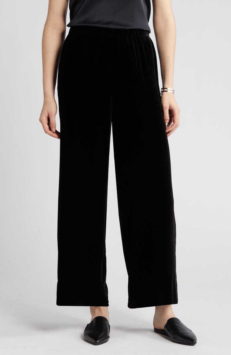 Eileen Fisher Velvet Ankle Wide Leg Pants, Alternate, color, 