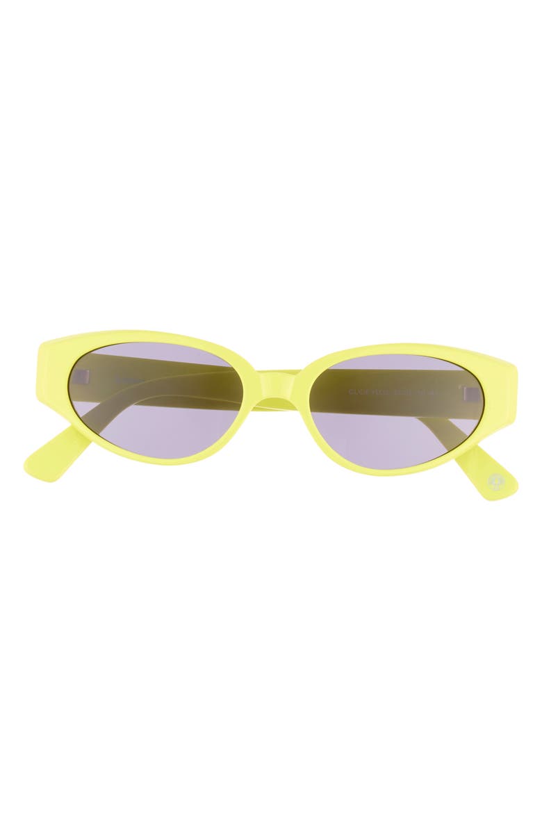 KIMEZE 54mm Oval Sunglasses, Main, color, Yellow Yellow Smoke