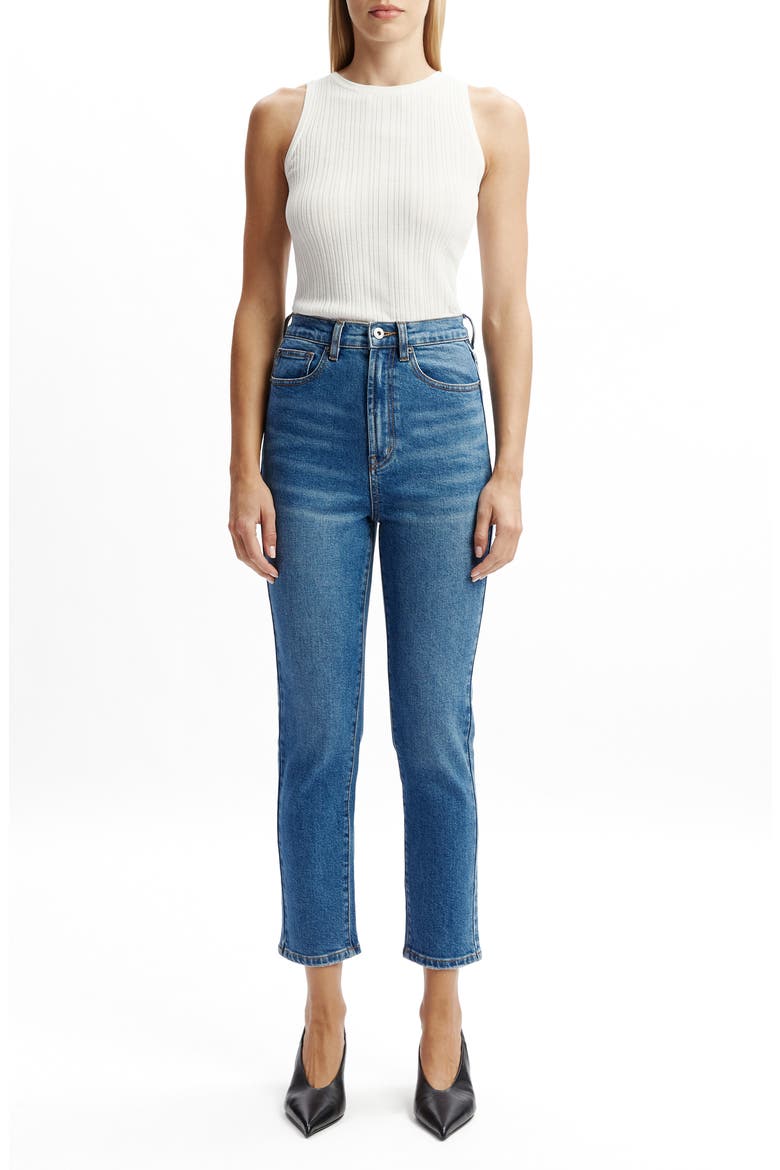 Heidi Straight Leg Crop Jeans, Alternate, color, DARK DENIM